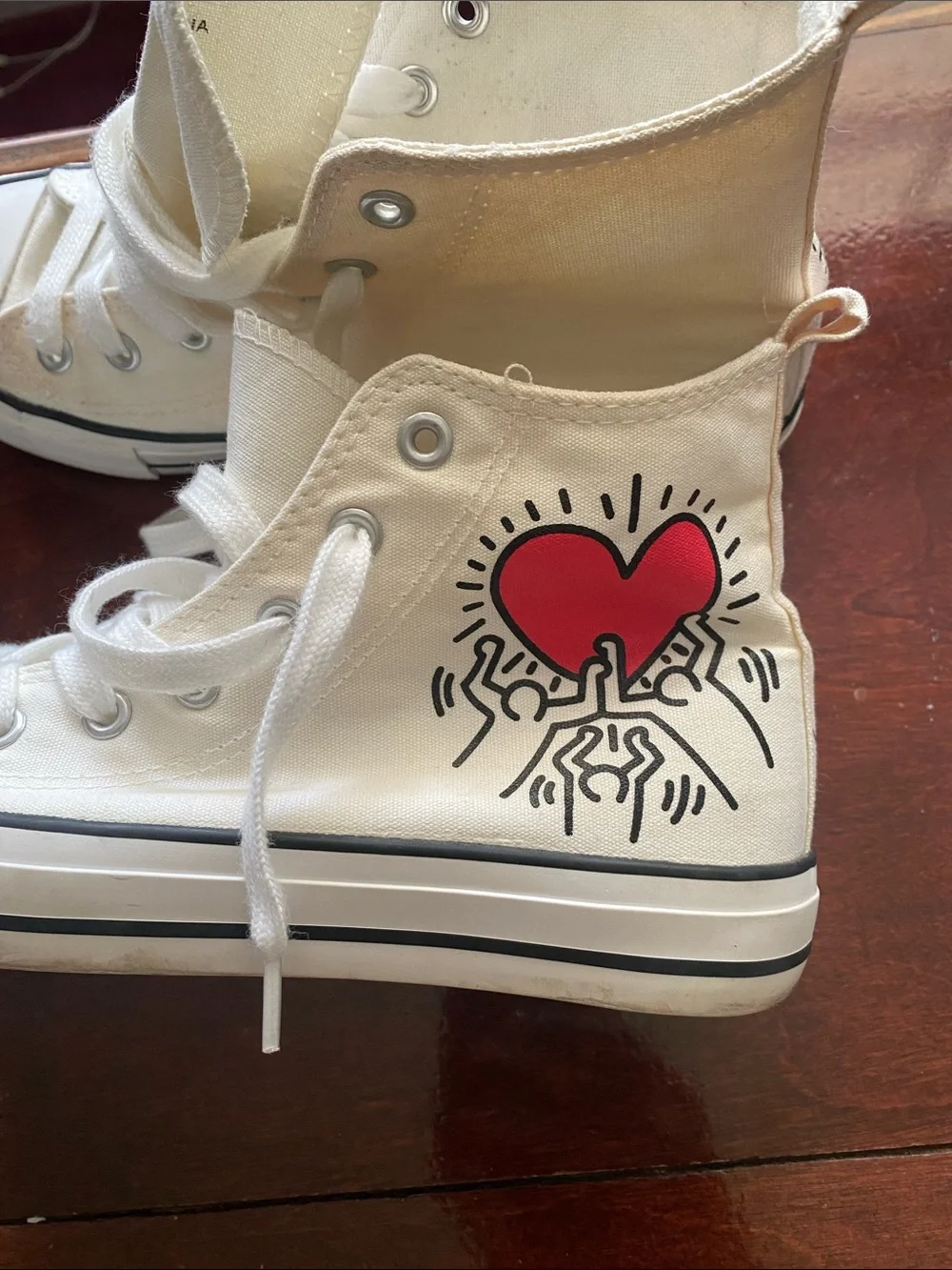 Keith Haring Signed Canvas High Top Sneakers 6